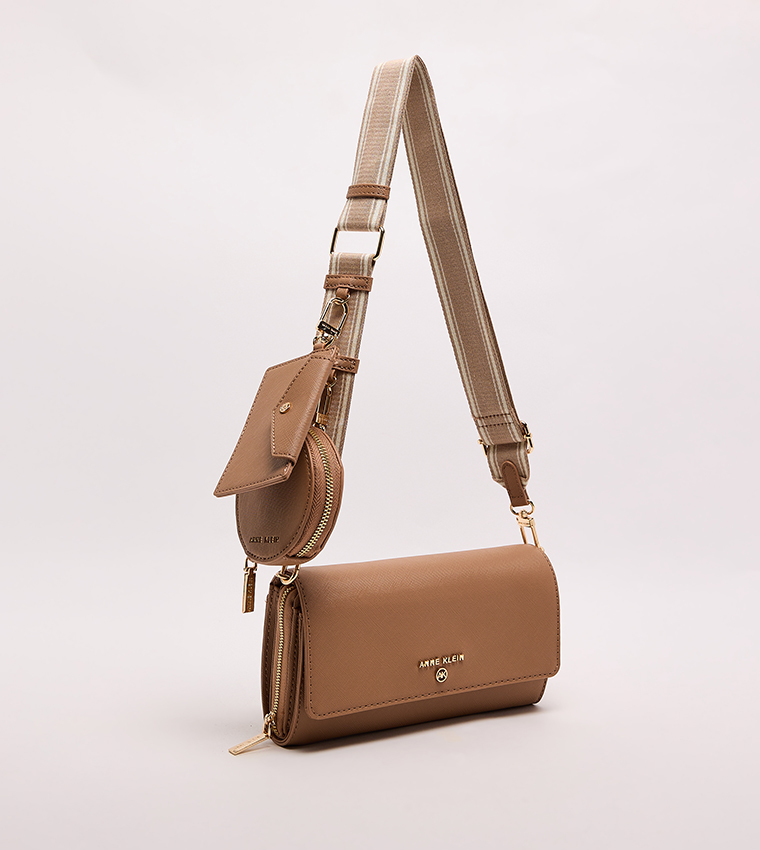 Textured Flap Crossbody Bag