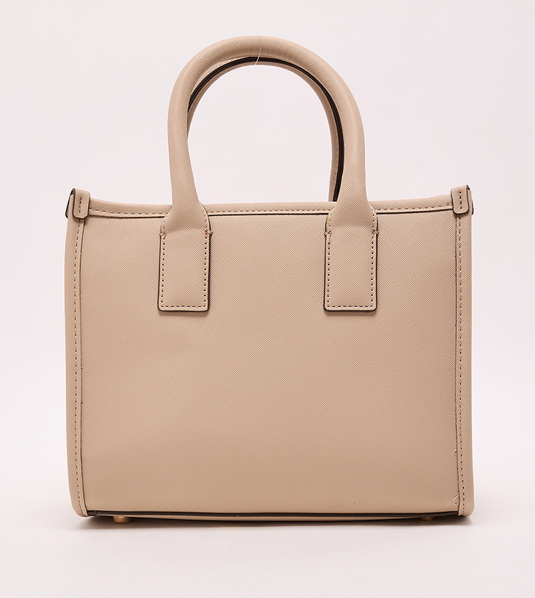 Textured Zippered Satchel Bag