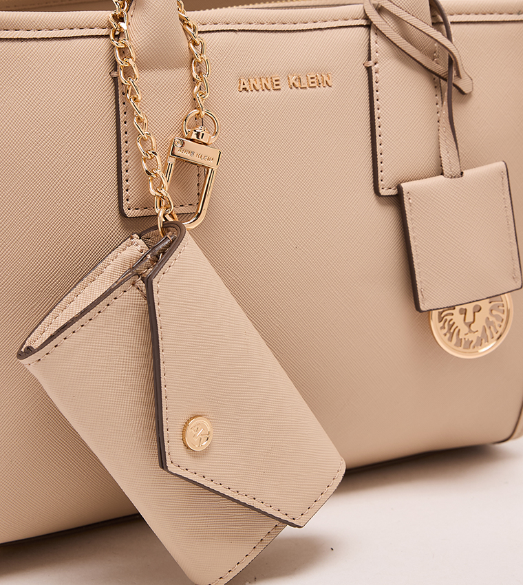 Textured Zippered Satchel Bag