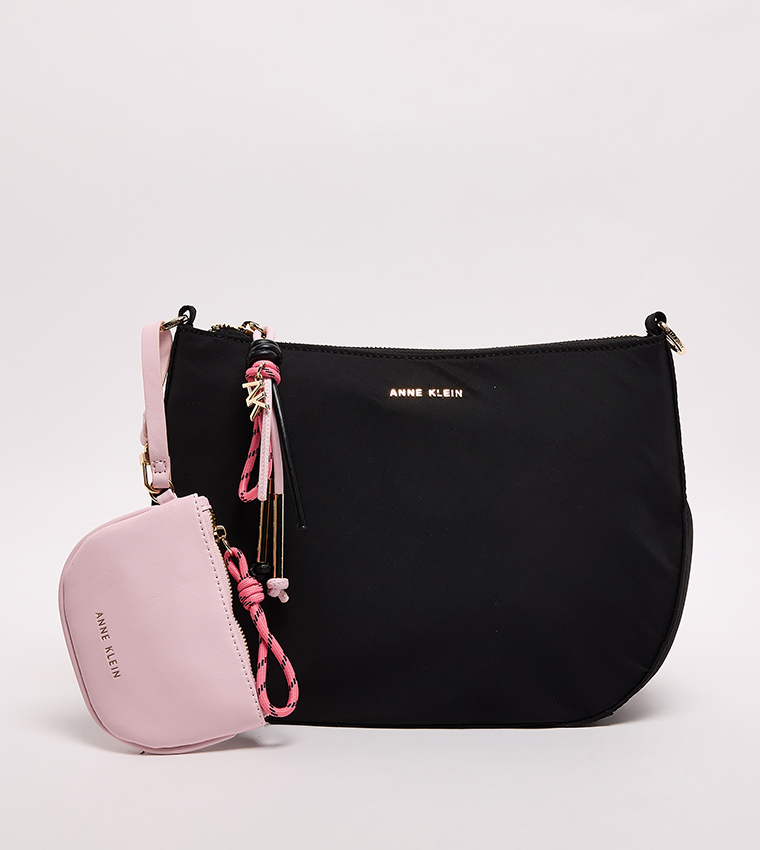 Logo Detail Zippered Crossbody Bag