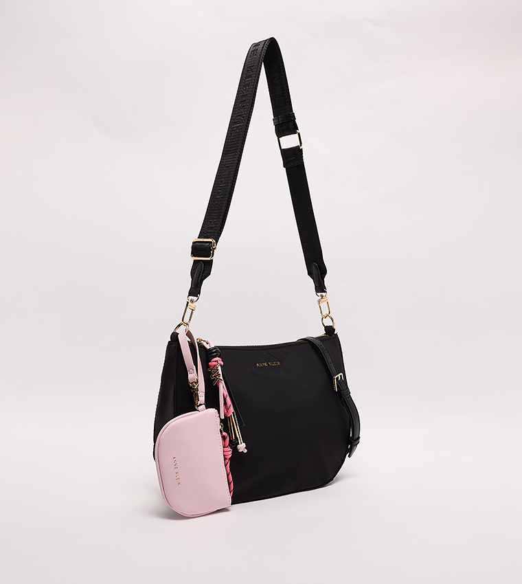 Logo Detail Zippered Crossbody Bag