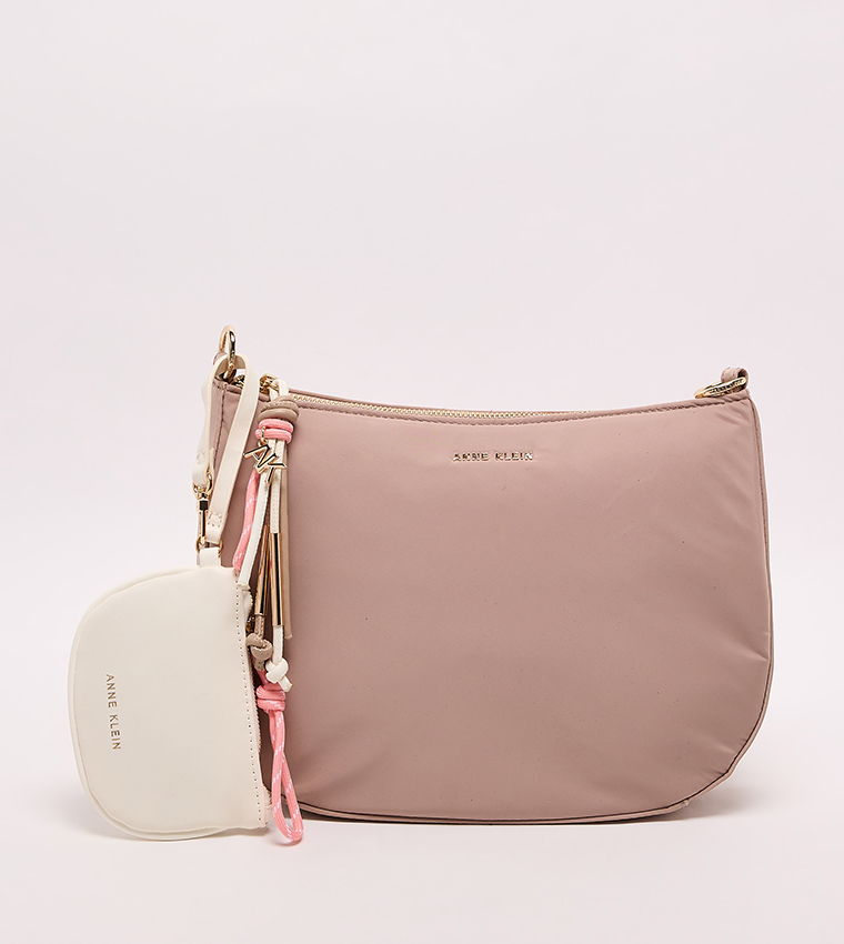 Logo Detail Zippered Crossbody Bag