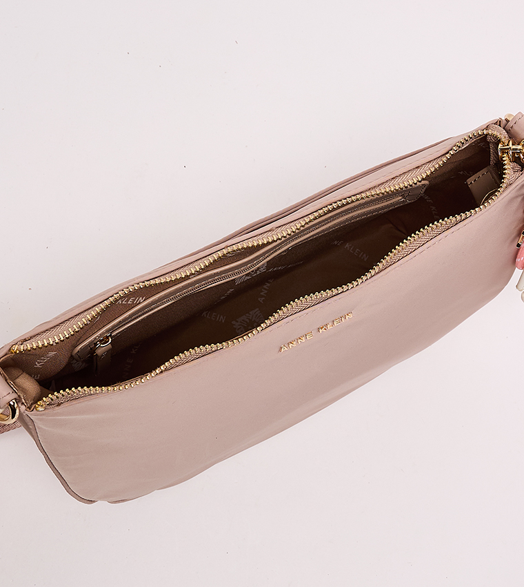Logo Detail Zippered Crossbody Bag
