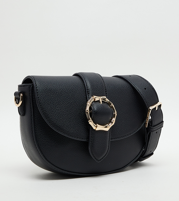 Textured Flap Crossbody Bag