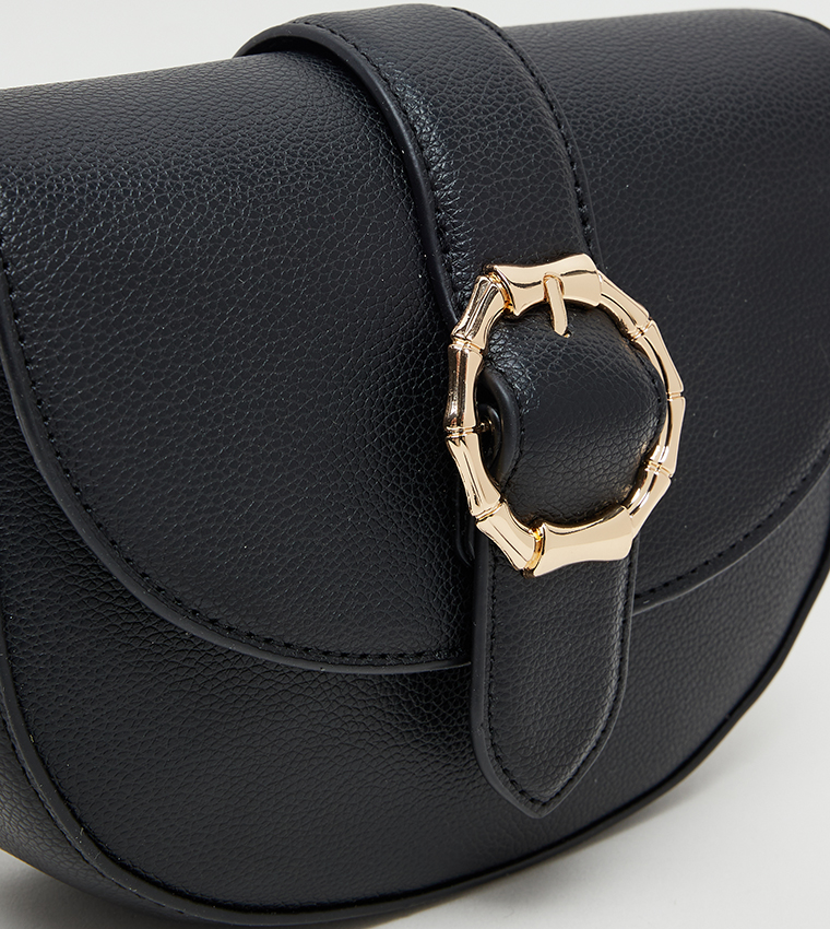 Textured Flap Crossbody Bag
