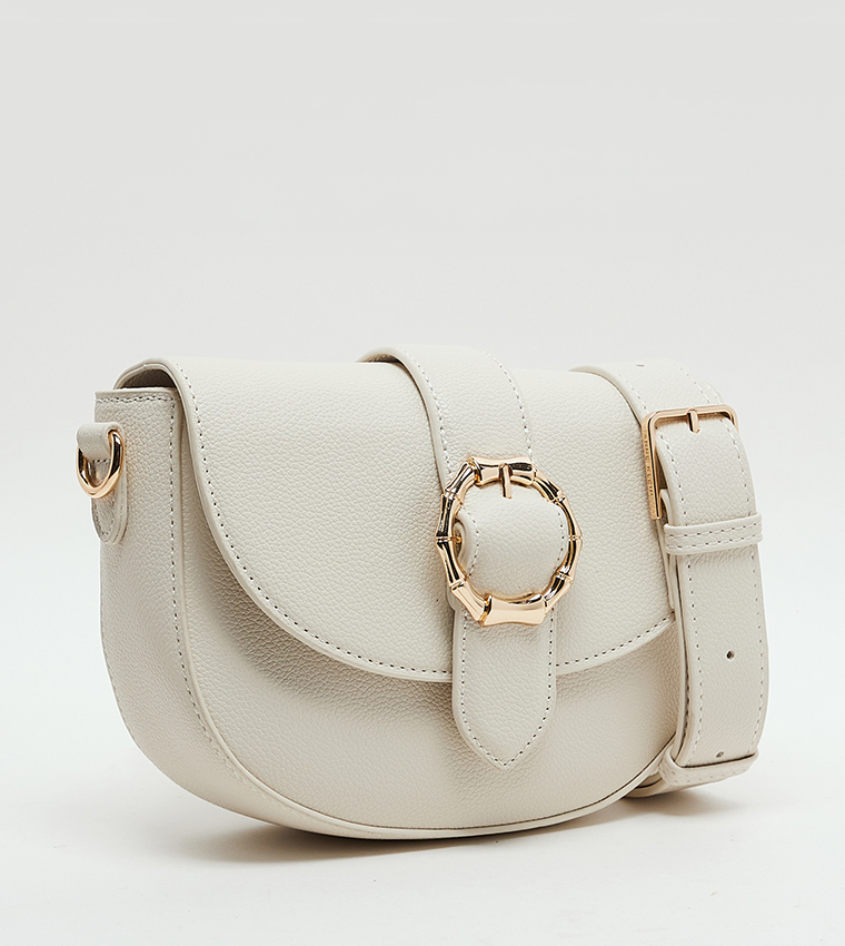 Textured Flap Crossbody Bag