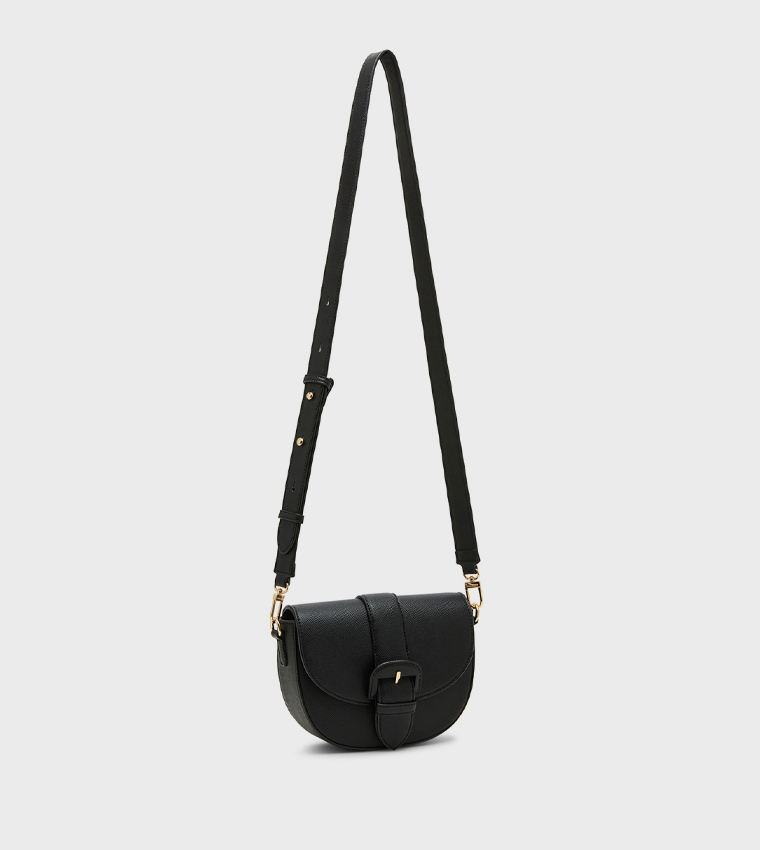 Textured Flap Crossbody Bag
