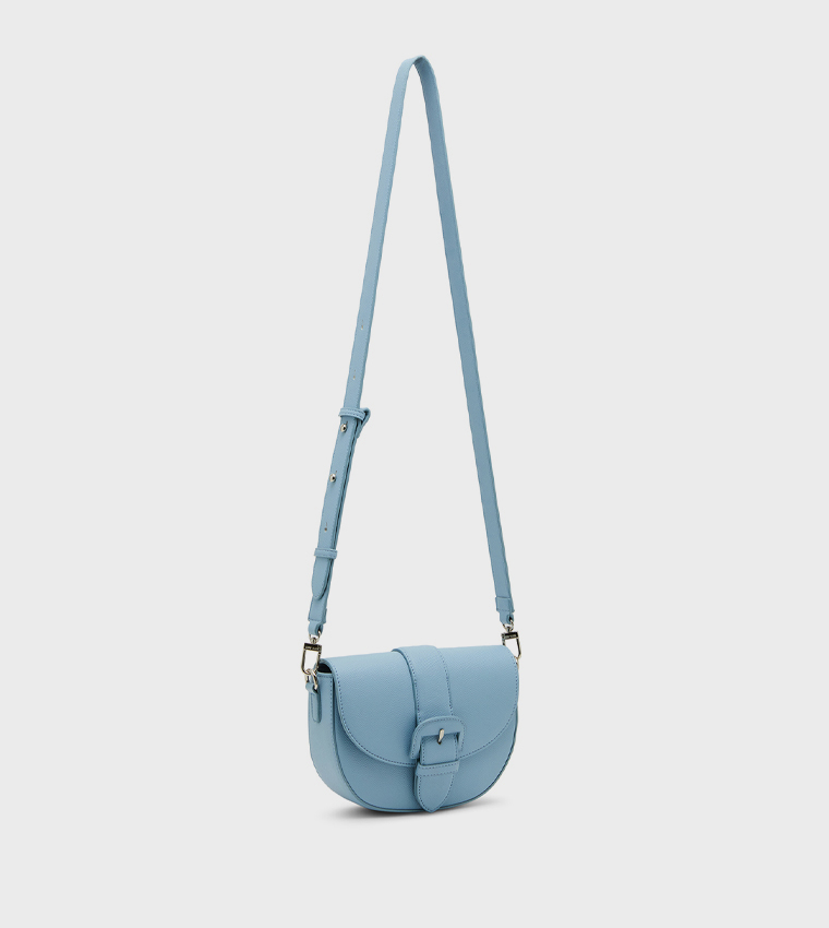 Textured Flap Crossbody Bag