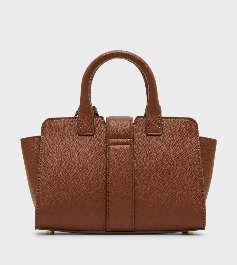 Textured Buckle Satchel Bag
