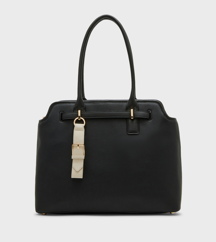 Textured Tote Bag with Coin Pouch