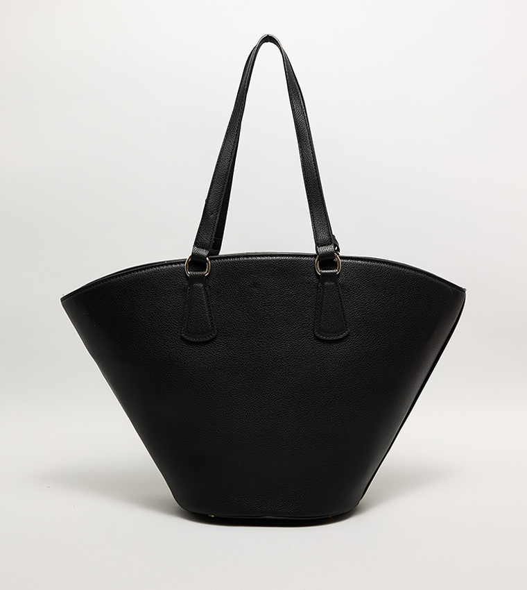 Textured Bucket Bag with Scarf Detail