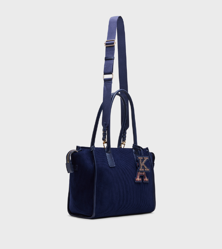 Textured Tote Bag with Coin Pouch