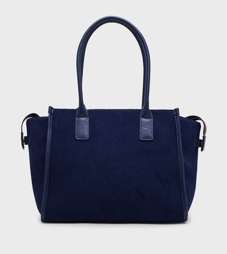 Textured Tote Bag with Coin Pouch