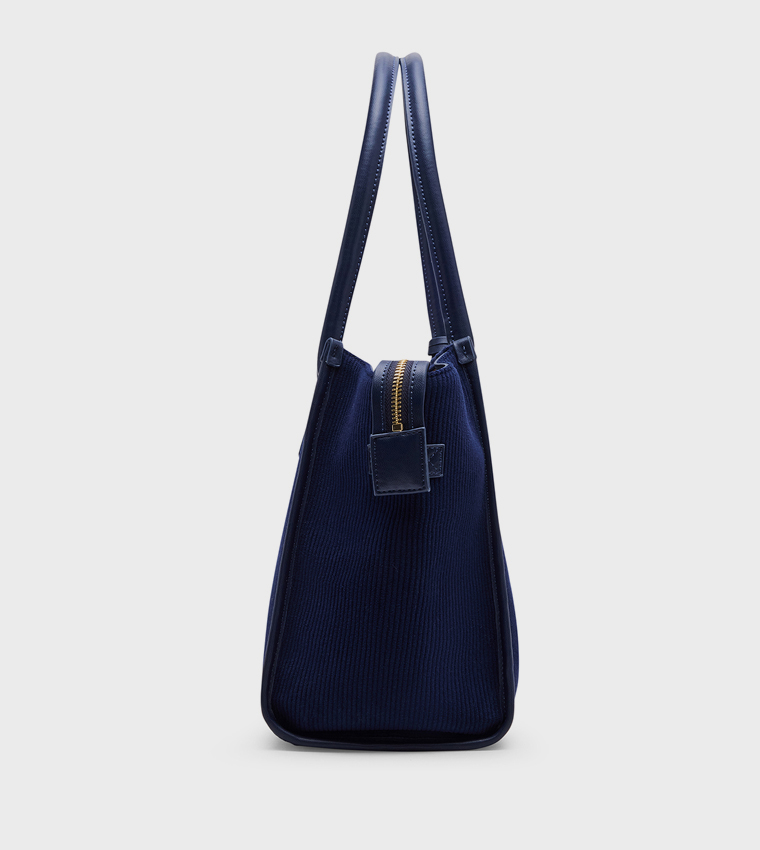 Textured Tote Bag with Coin Pouch