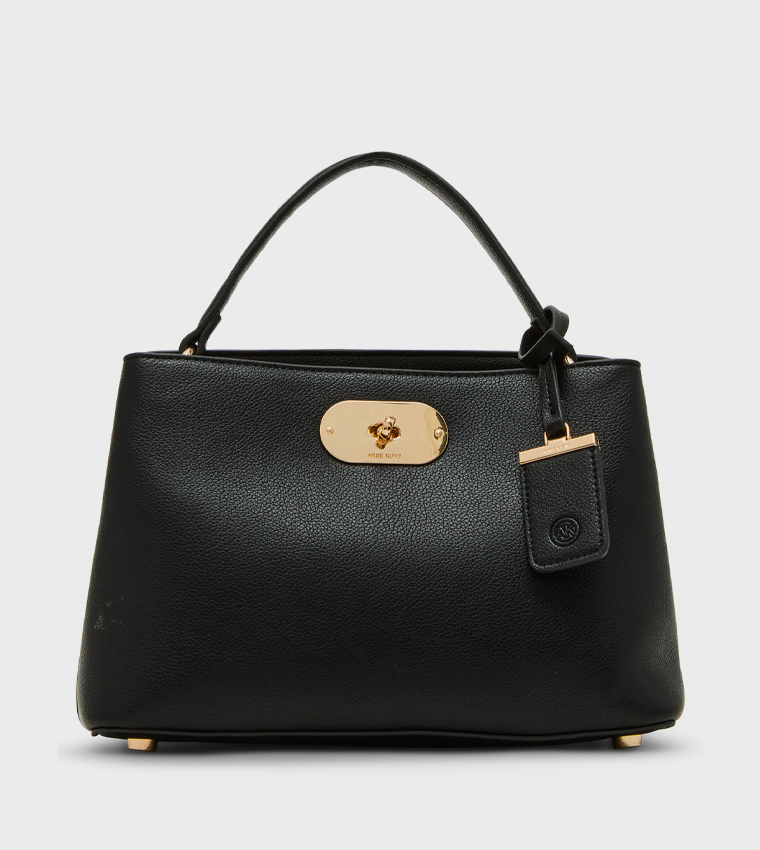 Textured Twist-Lock Handheld Bag