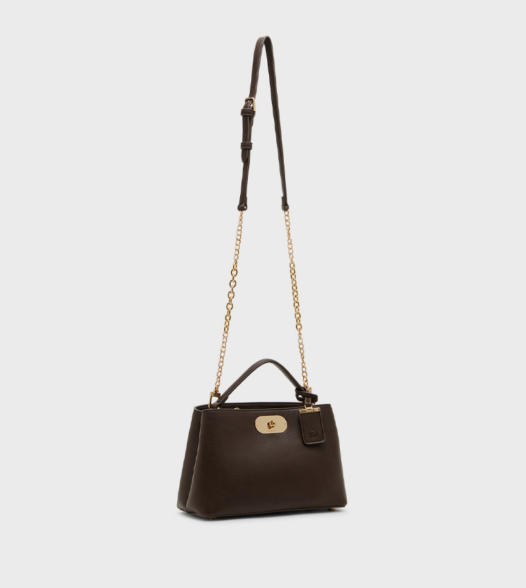 Textured Twist-Lock Handheld Bag