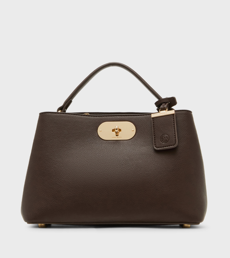 Textured Twist-Lock Handheld Bag