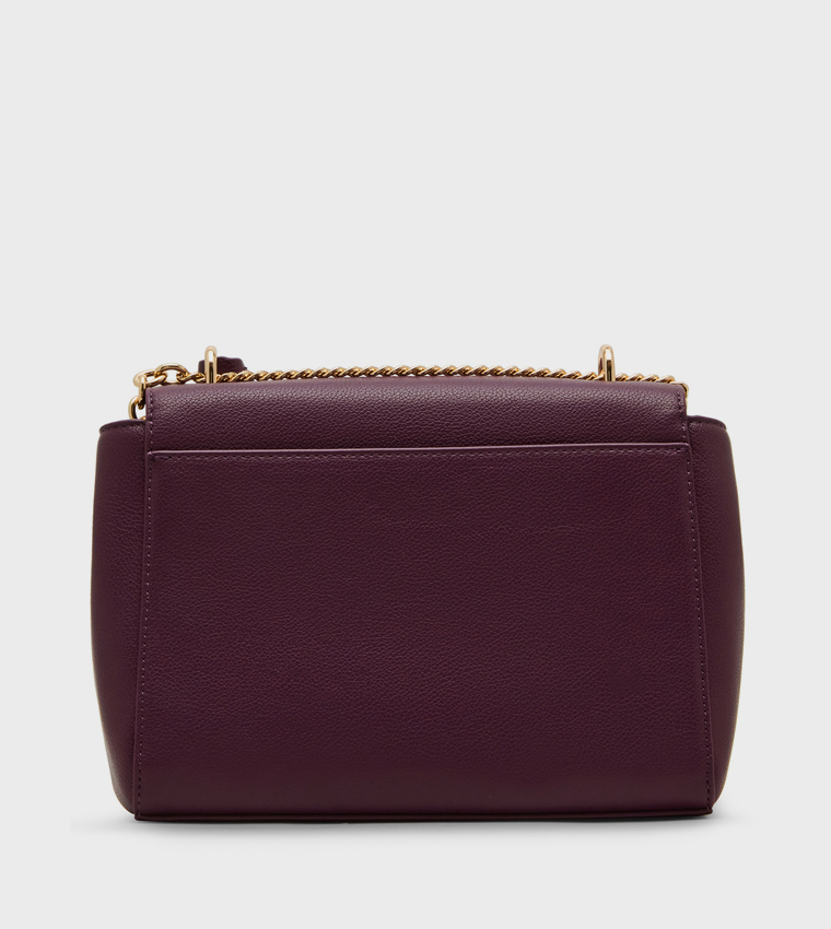 Textured Twist-Lock Shoulder Bag
