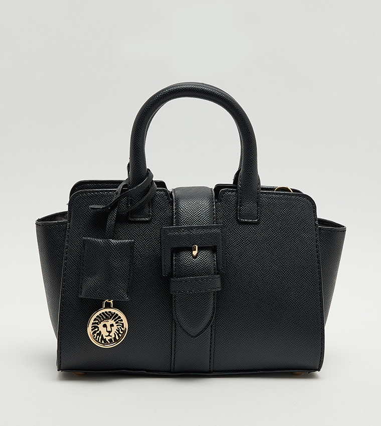 Textured Zippered Satchel Bag