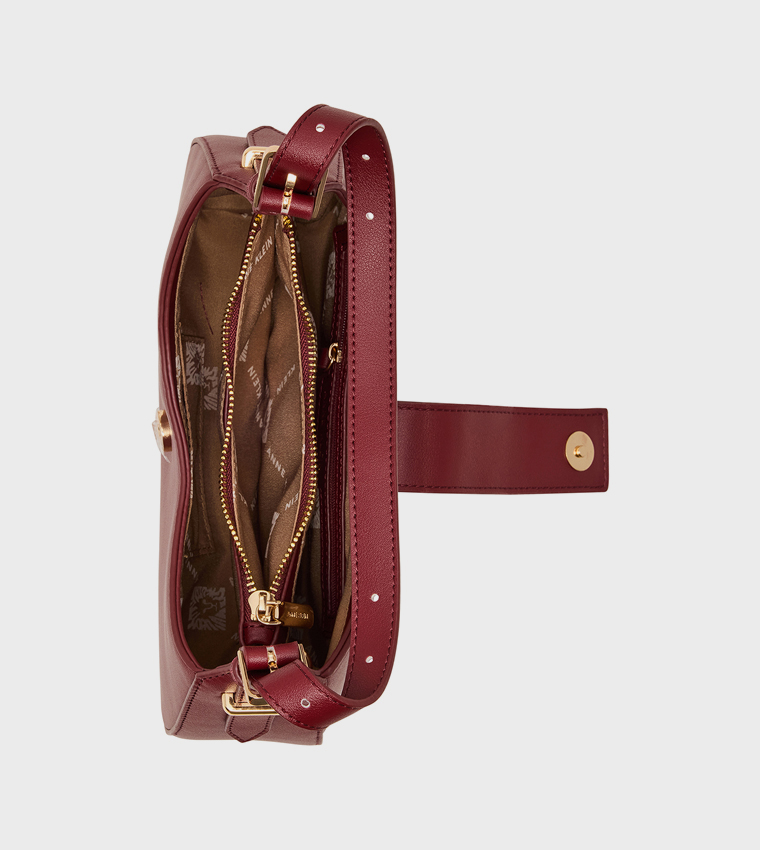 Scarf Detail Snap Shoulder Bag