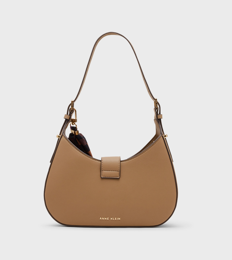 Scarf Detail Snap Shoulder Bag