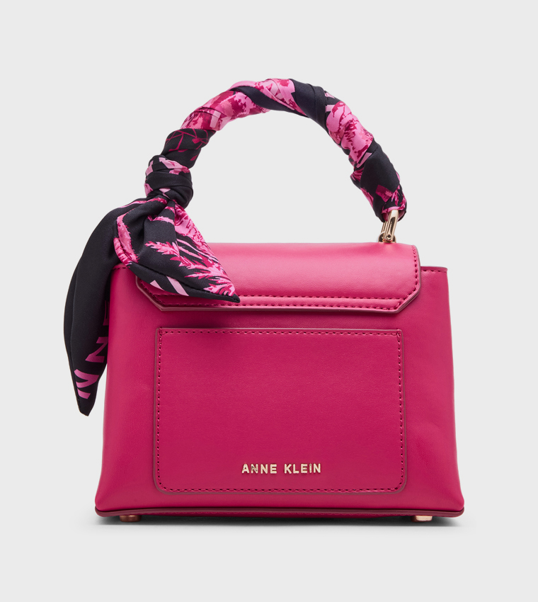 Scarf Detail Top Handle Bag