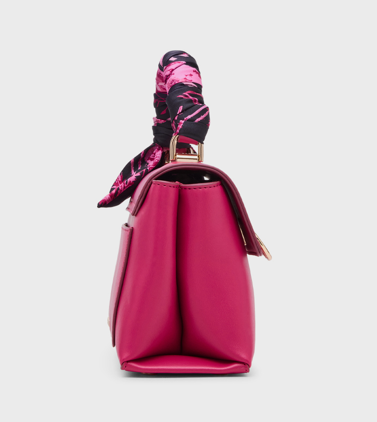 Scarf Detail Top Handle Bag