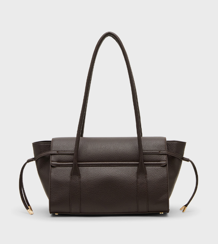 Textured Drawstring Tote Bag
