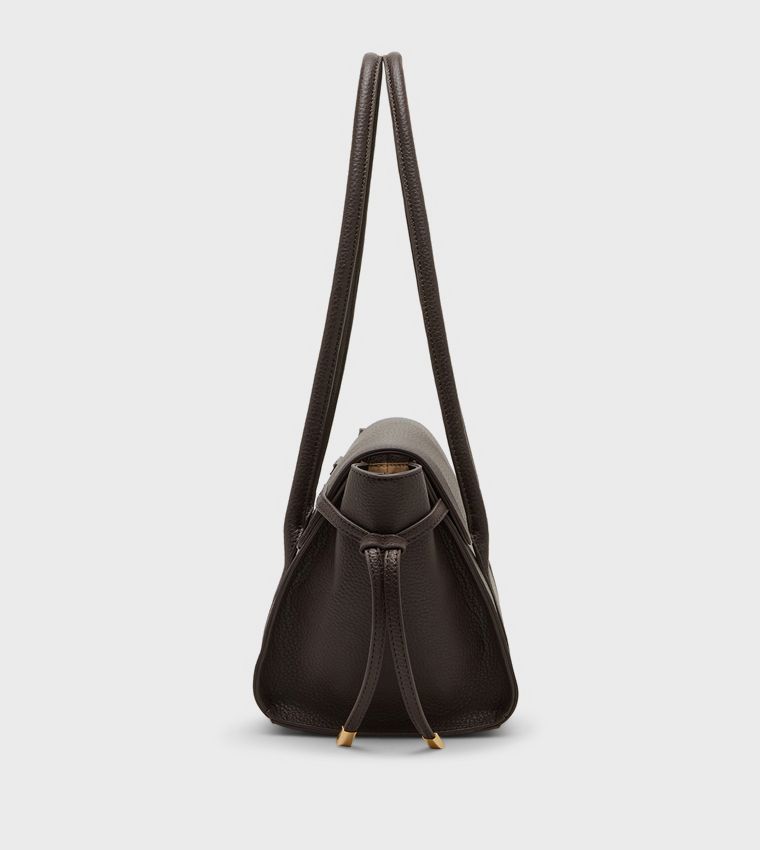 Textured Drawstring Tote Bag
