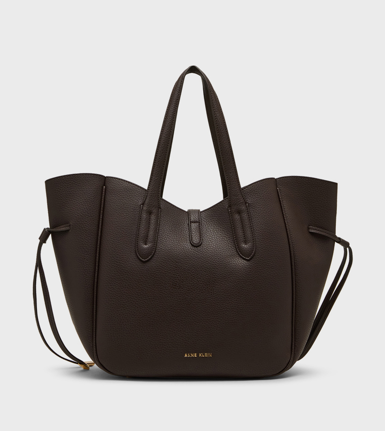 Textured Drawstring Tote Bag