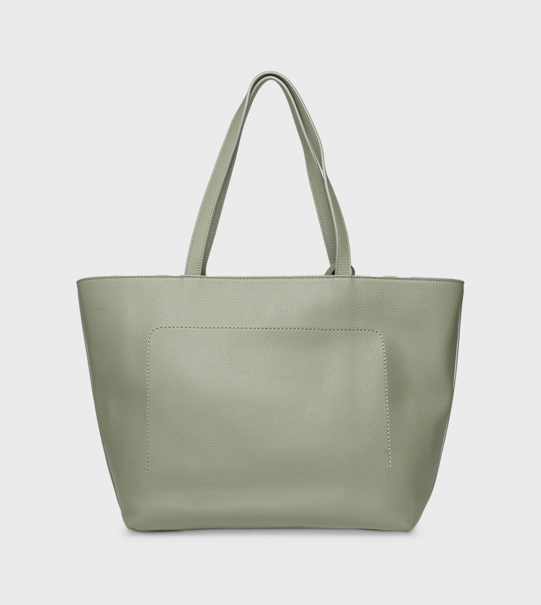 Textured Tote Bag with Purse