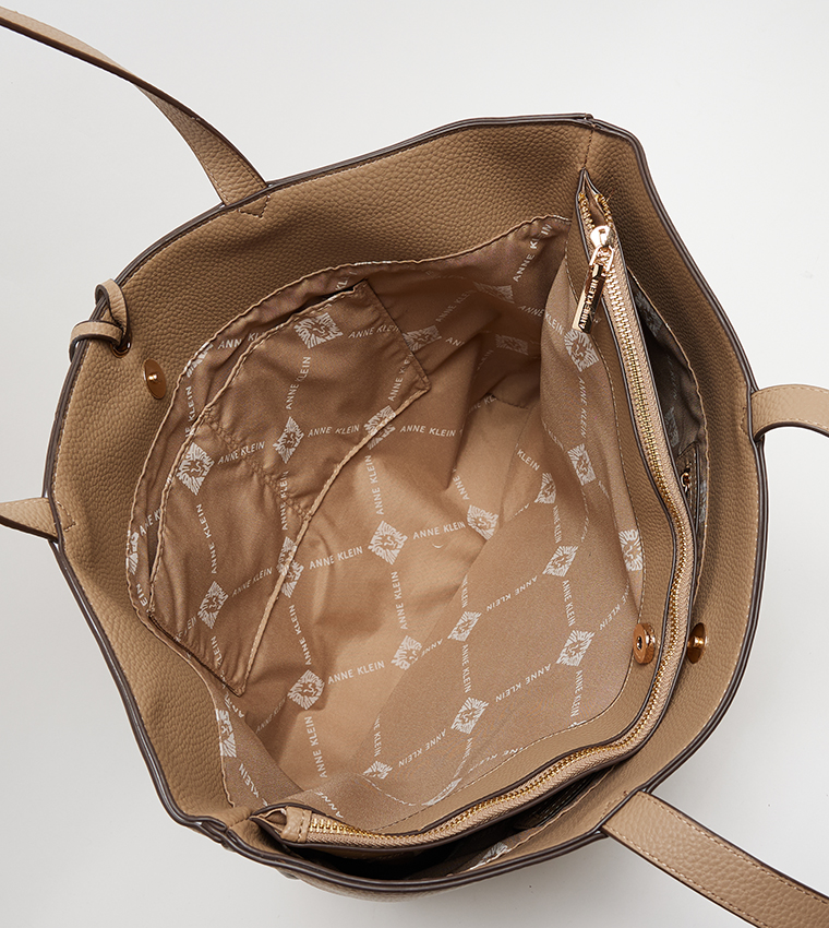 Monogram Charm Tote Bag with Pouch