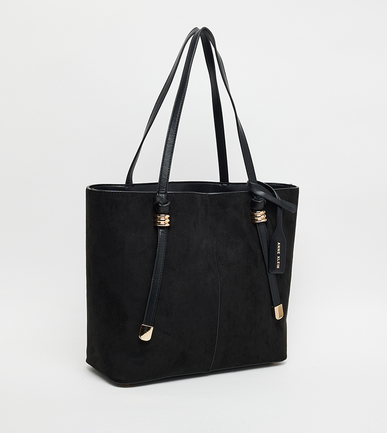 Textured Tote Bag with Pouch
