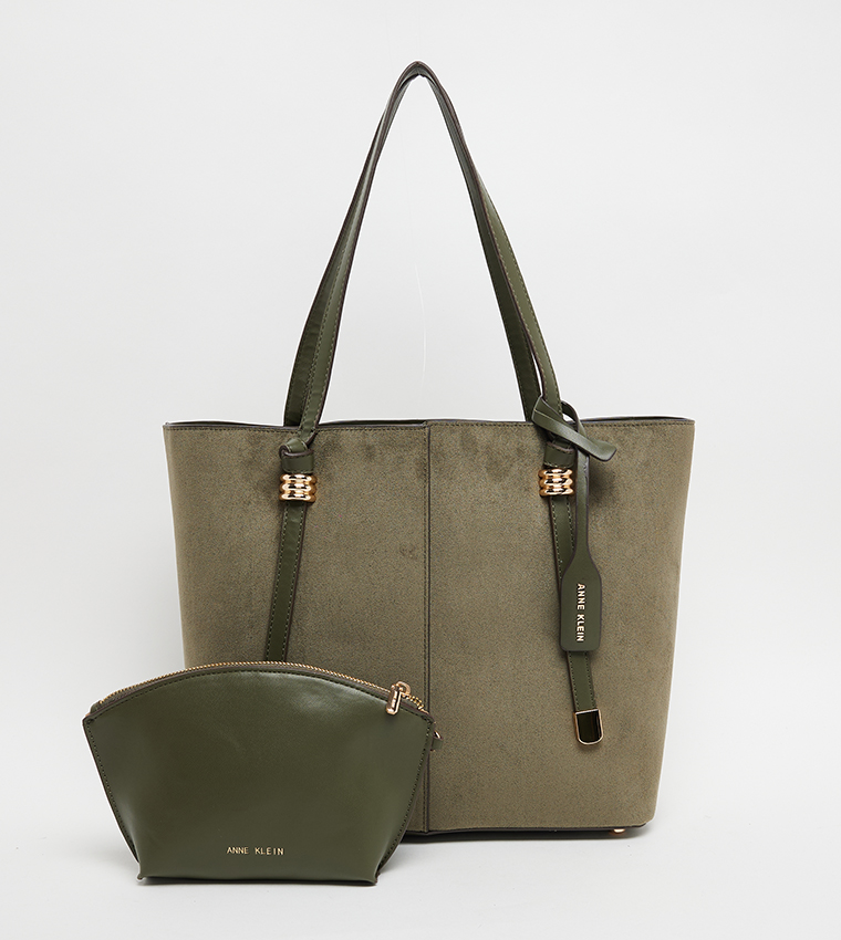 Textured Tote Bag with Pouch