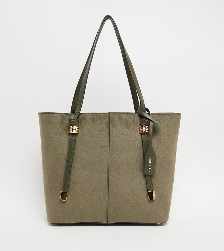 Textured Tote Bag with Pouch