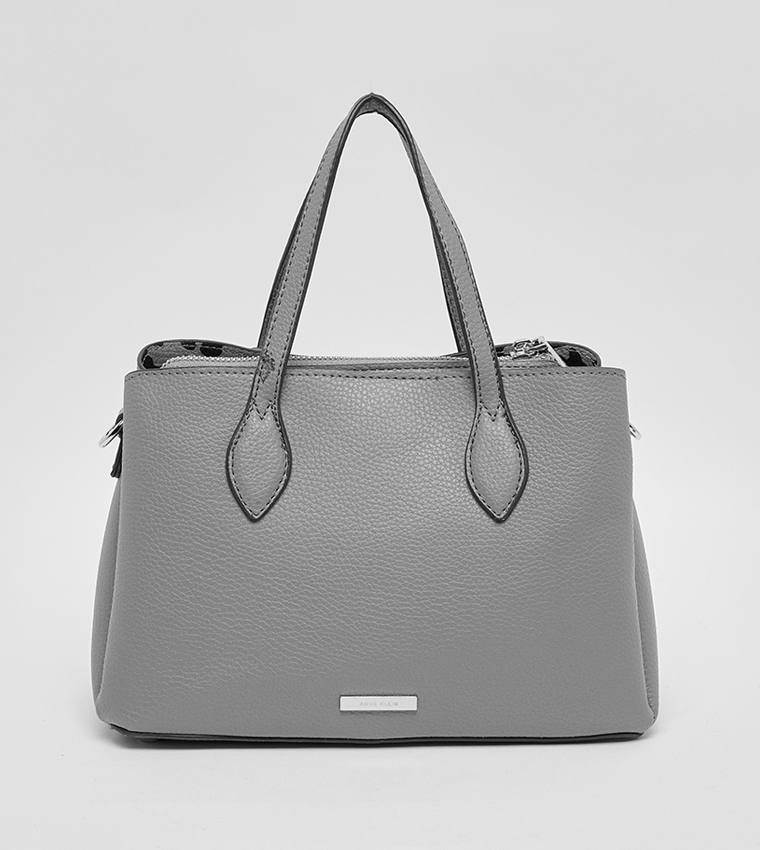 Textured Satchel Bag with Coin Pouch
