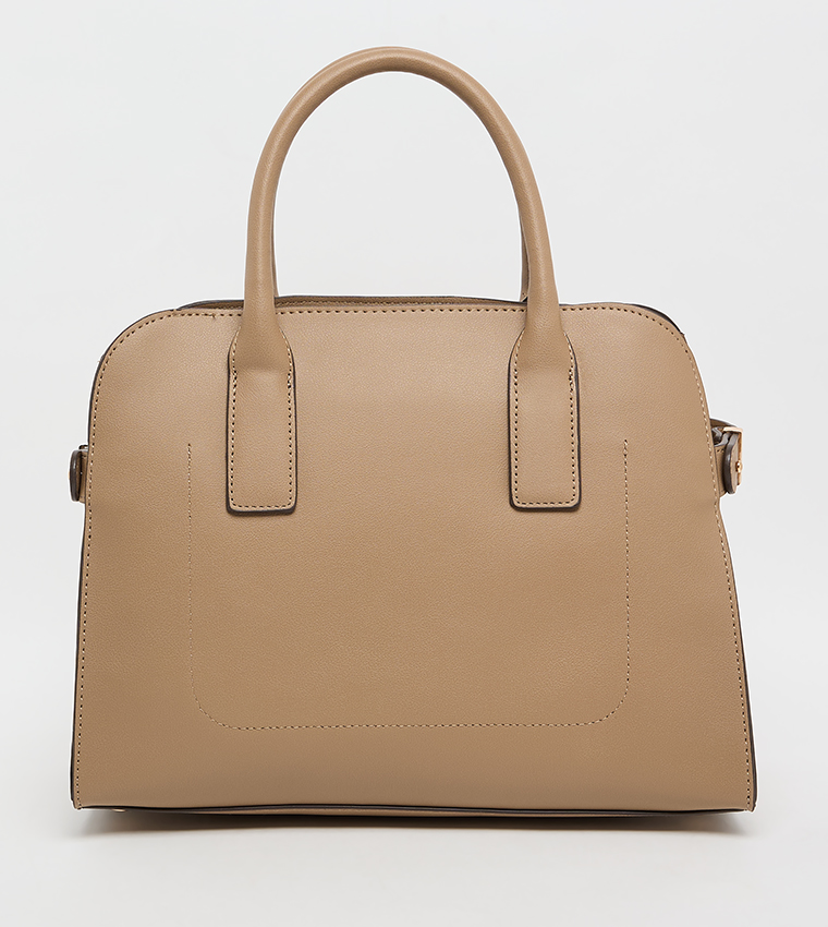 Logo Detail Snap Closure Satchel Bag Set