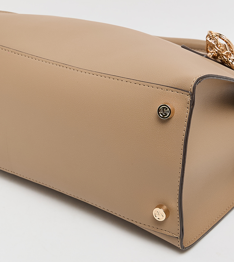 Logo Detail Snap Closure Satchel Bag Set