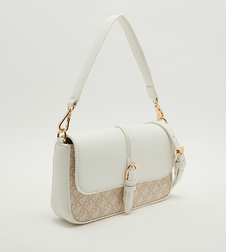 Monogram Patterned Flap Shoulder Bag