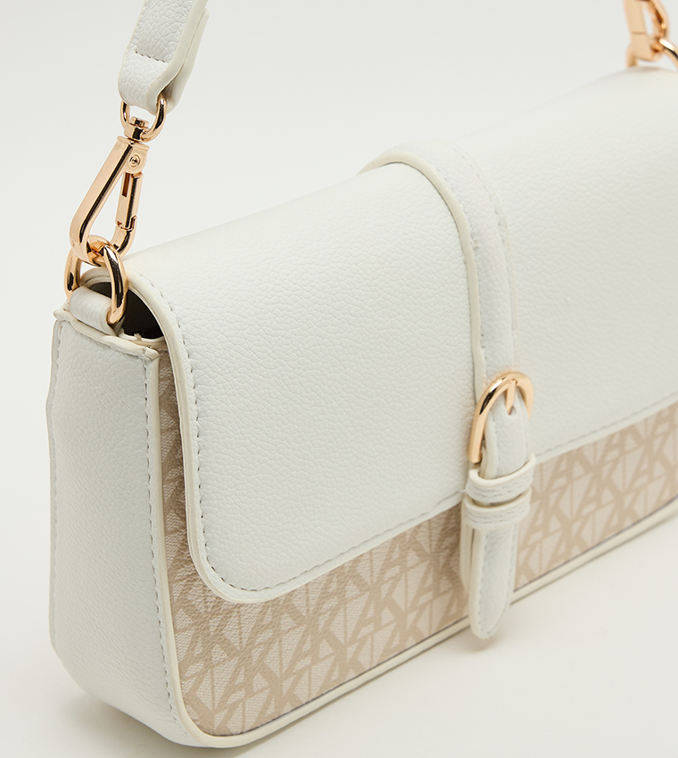Monogram Patterned Flap Shoulder Bag