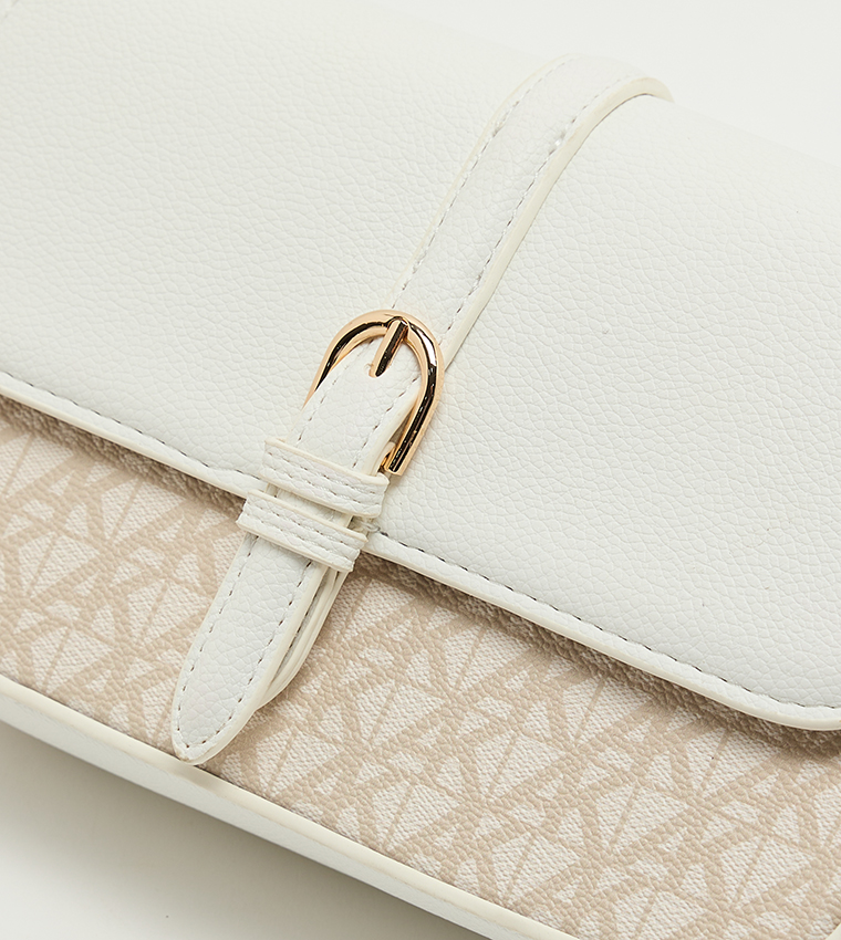 Monogram Patterned Flap Shoulder Bag