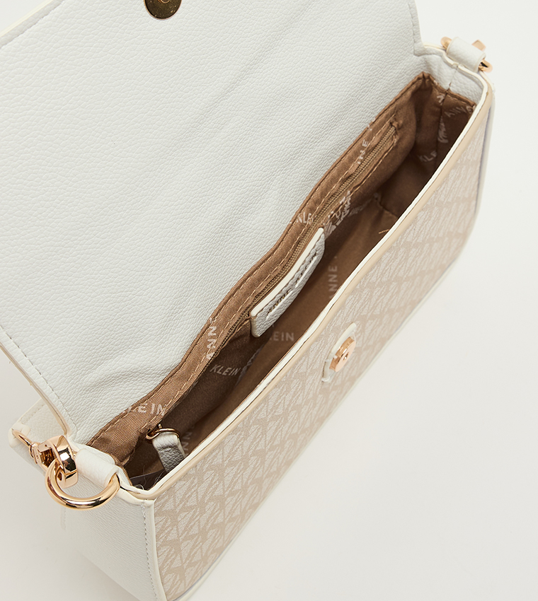 Monogram Patterned Flap Shoulder Bag