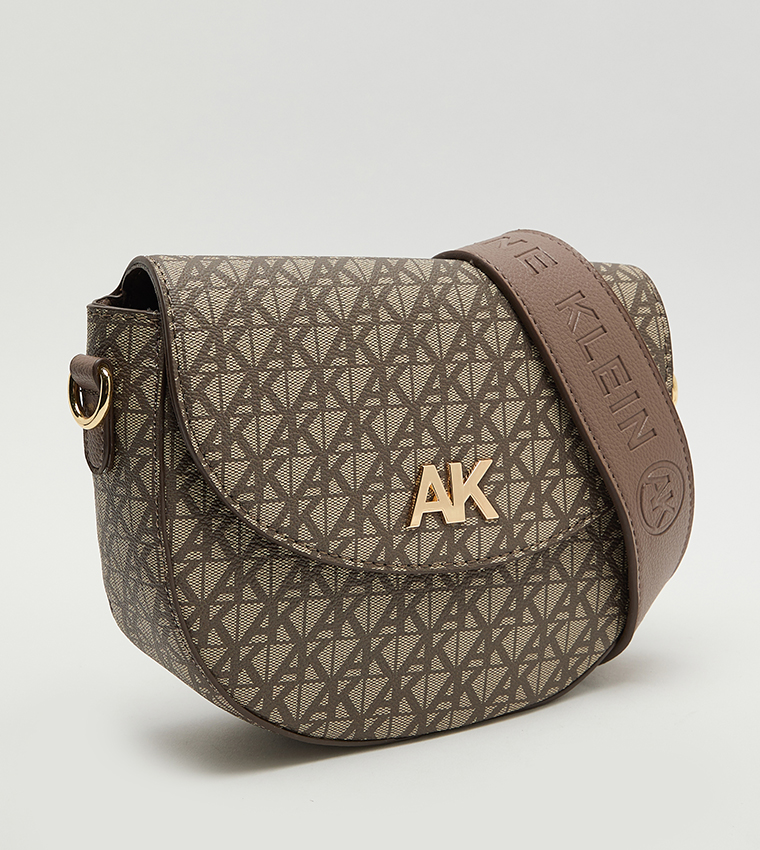 Monogram Patterned Flap Crossbody Bag