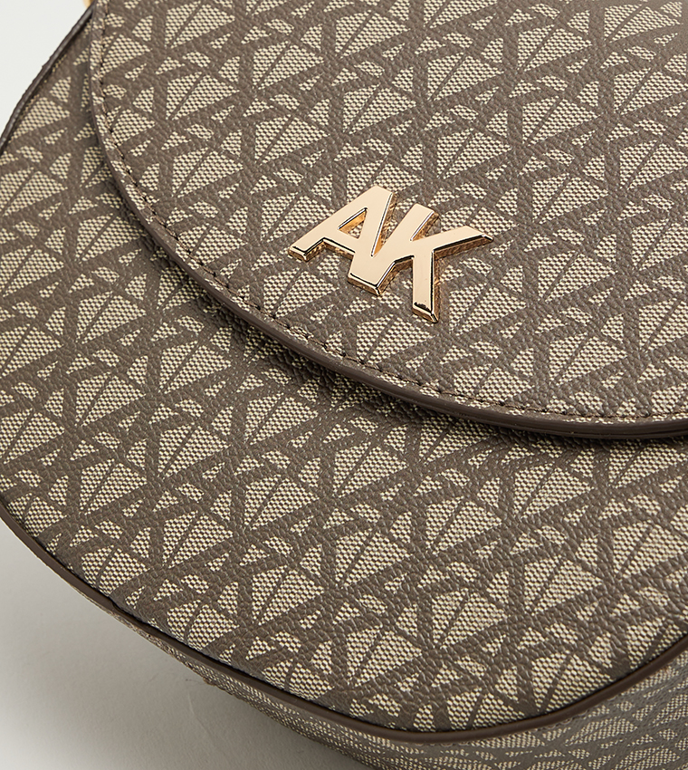 Monogram Patterned Flap Crossbody Bag
