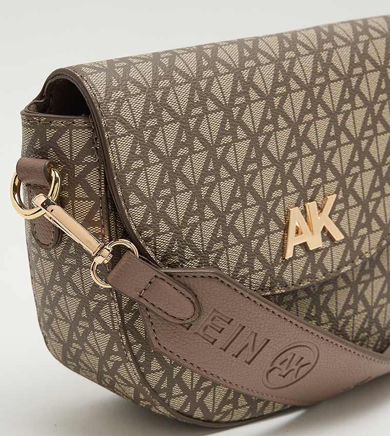 Monogram Patterned Flap Crossbody Bag