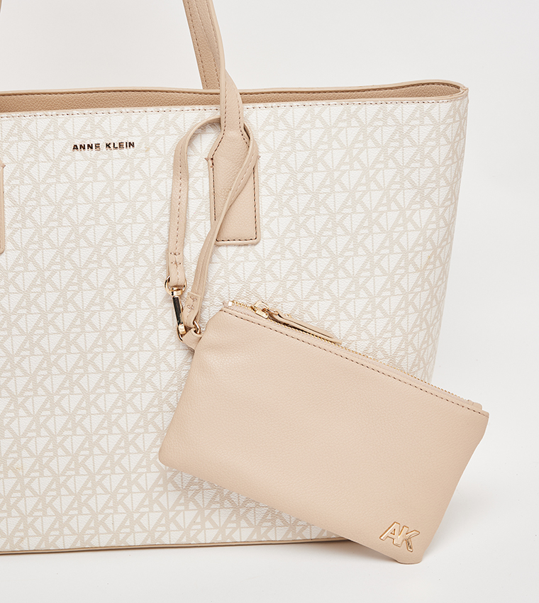 Textured Tote Bag with Coin Pouch