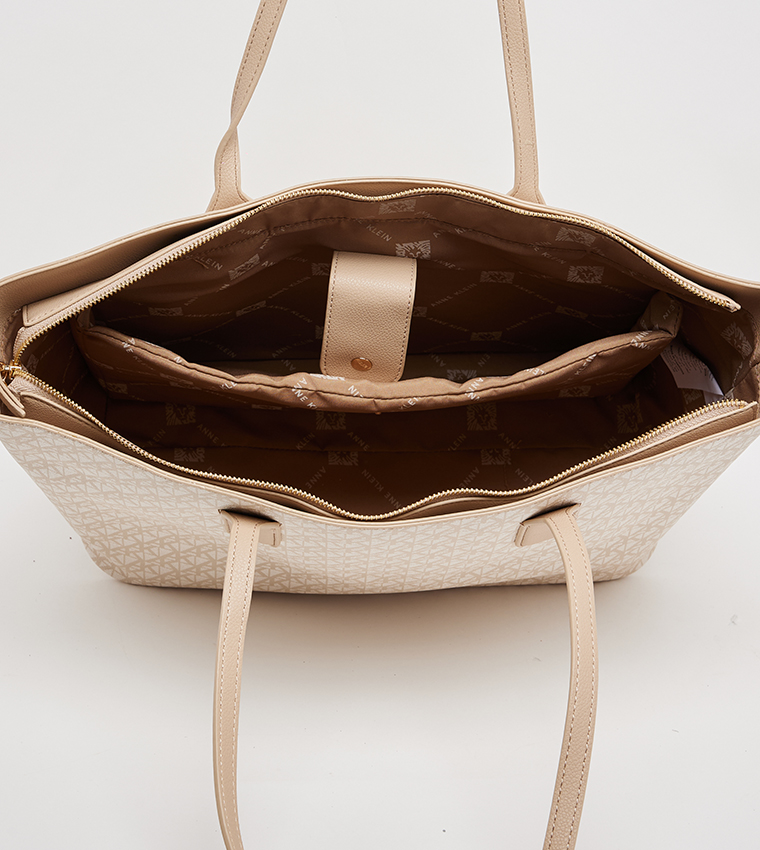 Textured Tote Bag with Coin Pouch