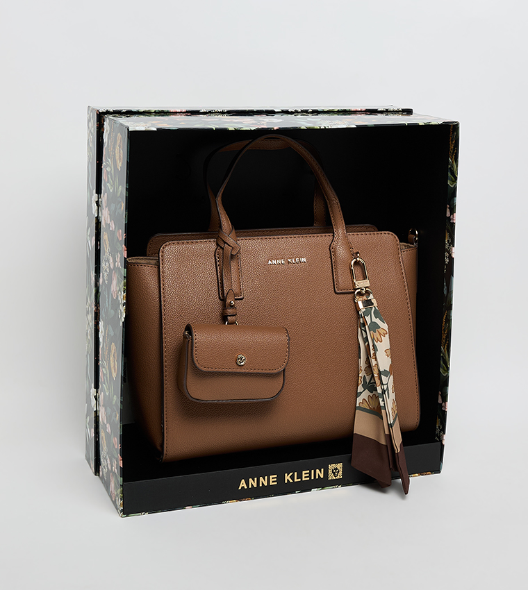 Textured Scarf Detail Tote Bag