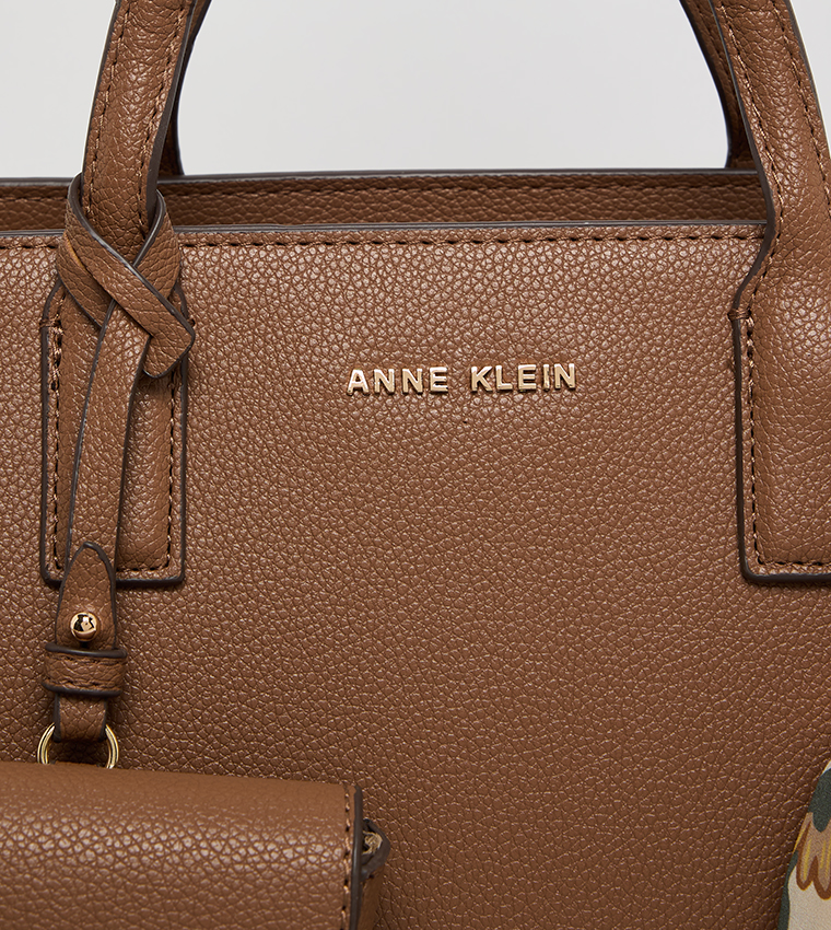 Textured Scarf Detail Tote Bag