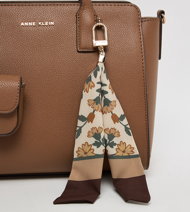 Textured Scarf Detail Tote Bag